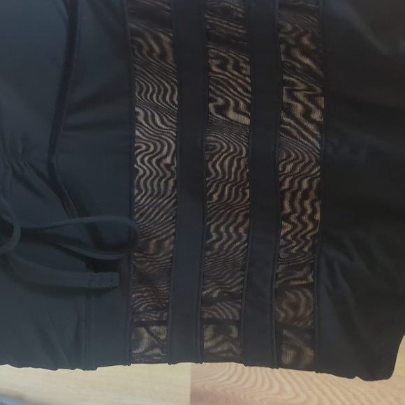 Aqua La Vie en Rose. Black One-Piece Halter Swimsuit. Size Medium. - Picture 7 of 8